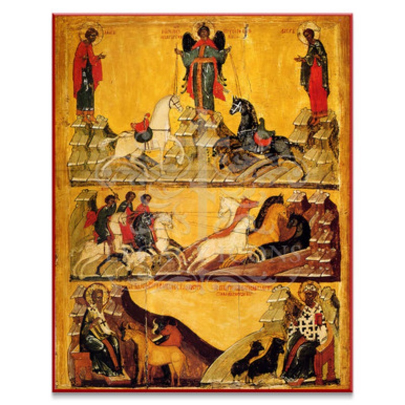 Miracle of Archangel Michael with Florus and Laurus Icon – F156