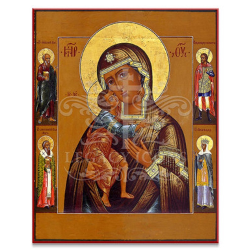 Theotokos Tenderness with Saints Icon – T137