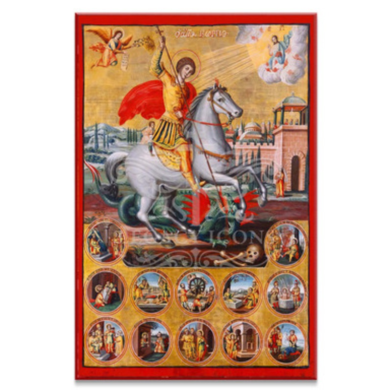 Saint George with Scenes (XIXc) Icon – S551