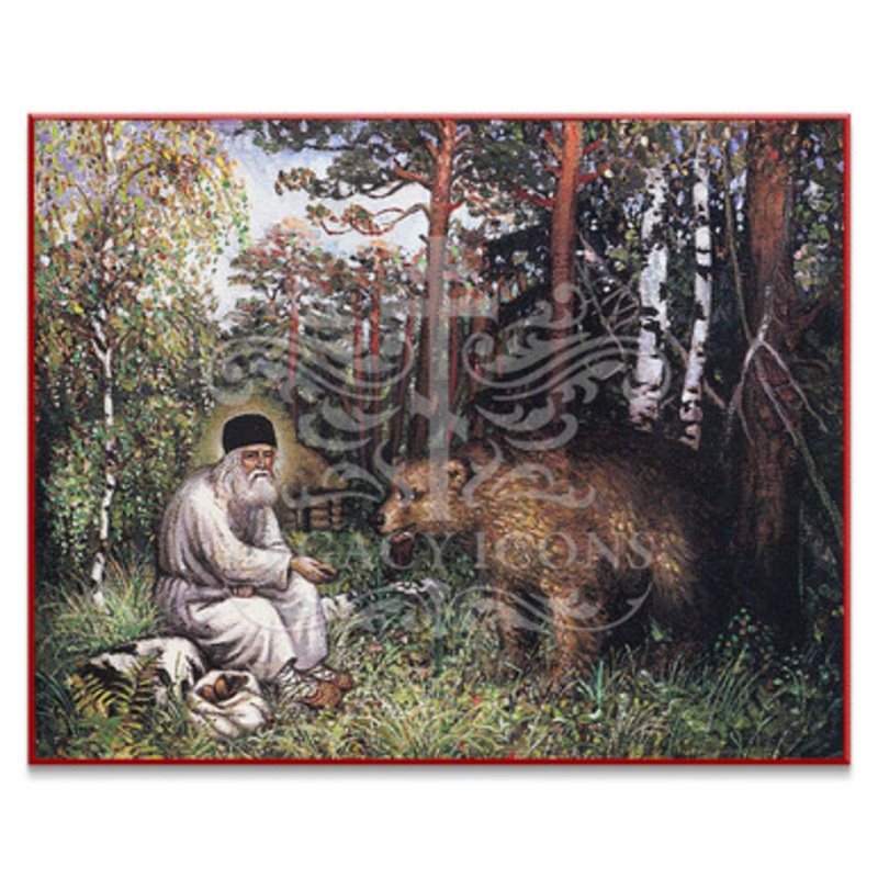 Saint Seraphim of Sarov with Bear – S215