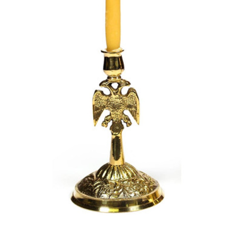 Brass Byzantine Eagle Candle Holder