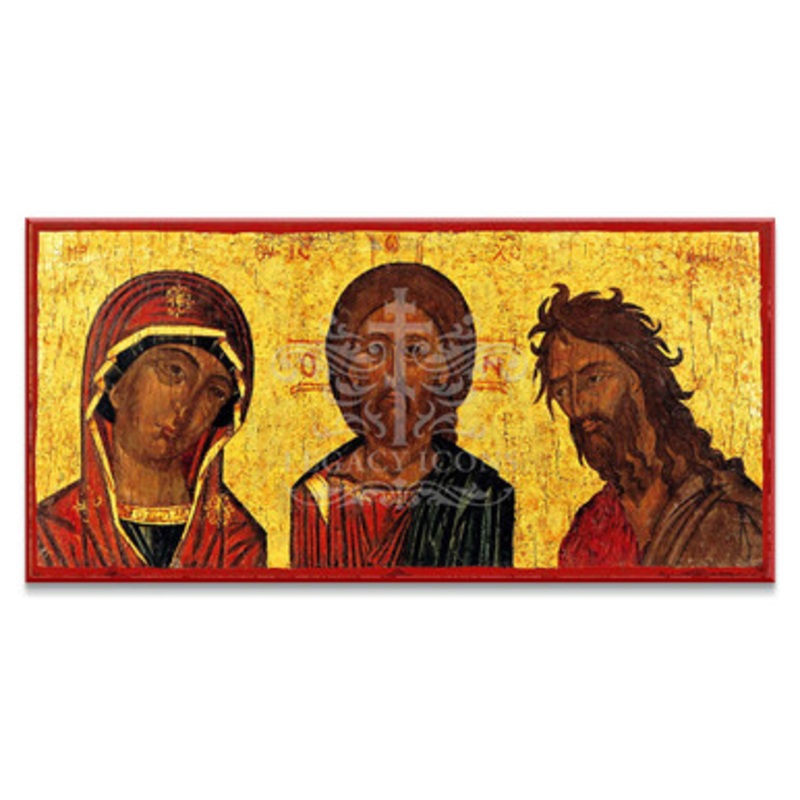 Christ, Theotokos, and John the Baptist Deesis Row (Crete) Icon – F292