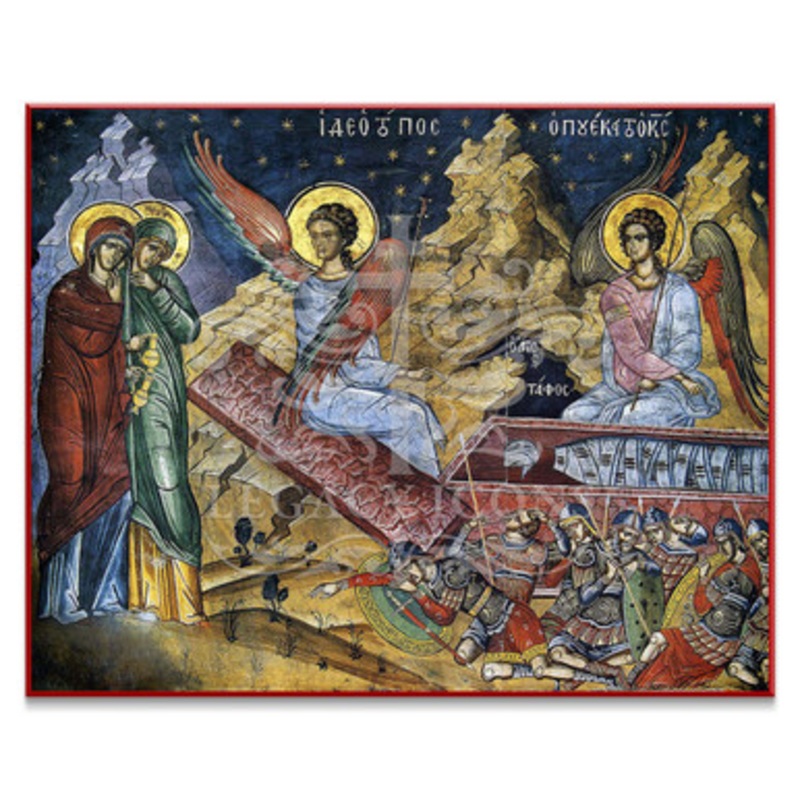 The Myrrh-bearers at the Tomb (Athos) Icon – F234