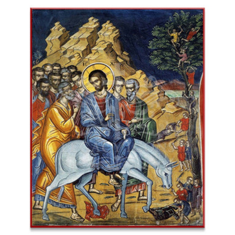 Entry Into Jerusalem (Palm Sunday) (Athos) Icon – F241