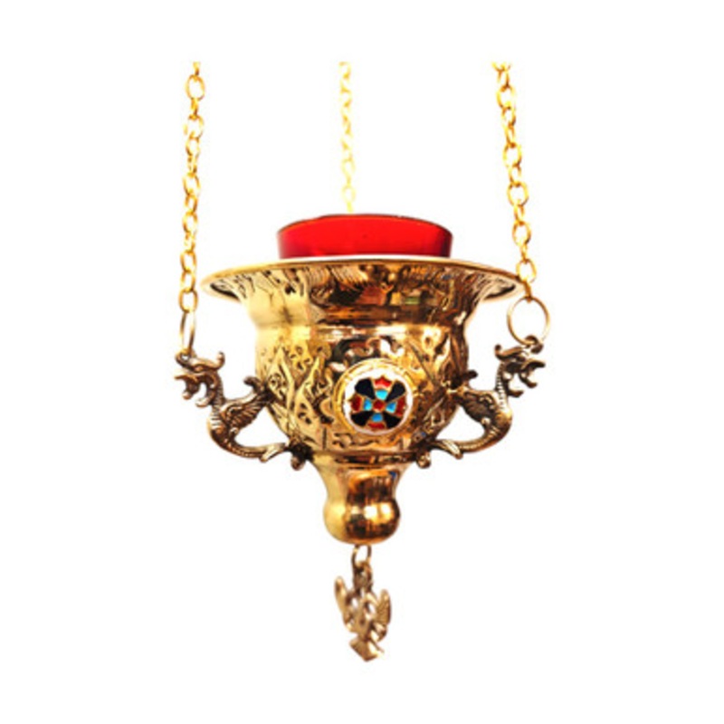 Hanging Vigil Lamp with Crosses