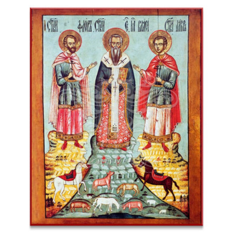 Saints Blasius, Florus and Laurus (XVIIIc) Icon – S157