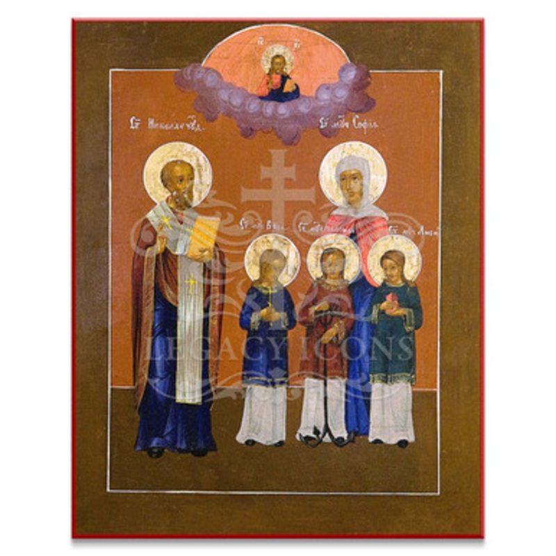Saint Nicholas with Saint Sophia and Her Daughters Icon – S246