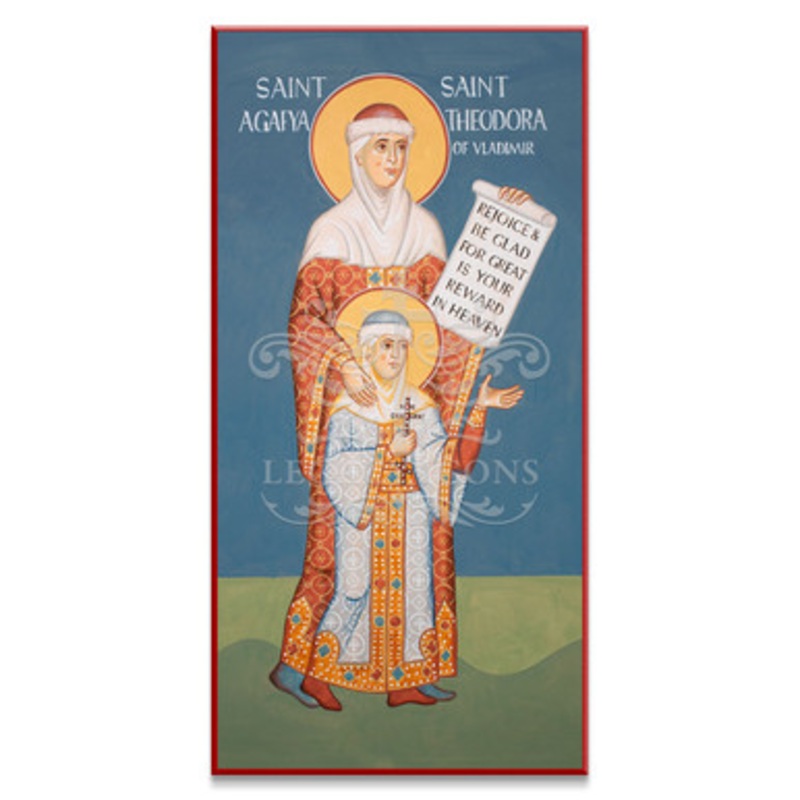 Saints Agafya and Theodora of Vladimir (Whirledge) Icon – S671