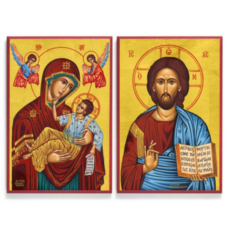 Christ and Theotokos (Mother of God) Chapel Icon Set – Y025