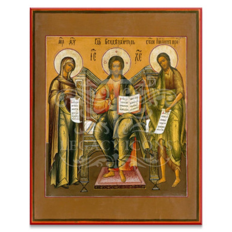 Christ, Theotokos, and John the Baptist Deesis (XIXc) Icon – F378
