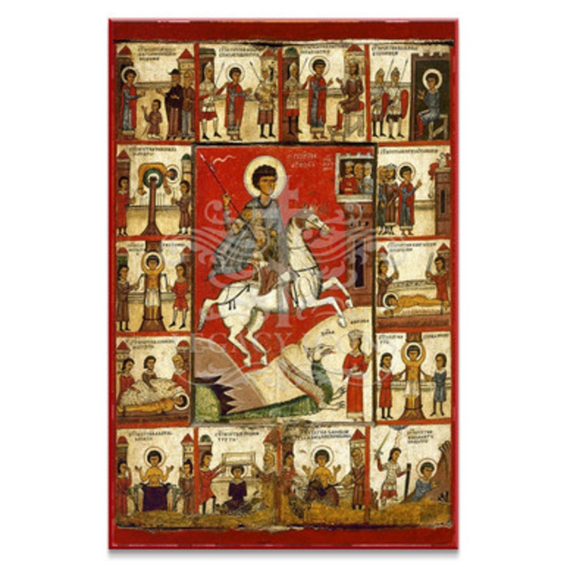 Saint George with Scenes (Novgorod) Cathedral Icon – S542