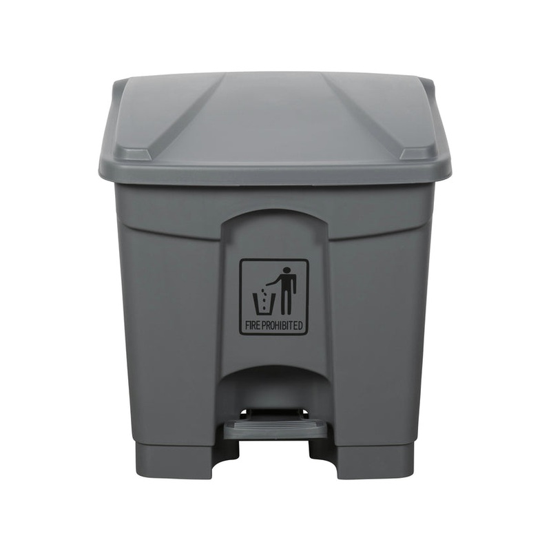 Cleanlink Grey Rubbish Bins With Pedal Lid