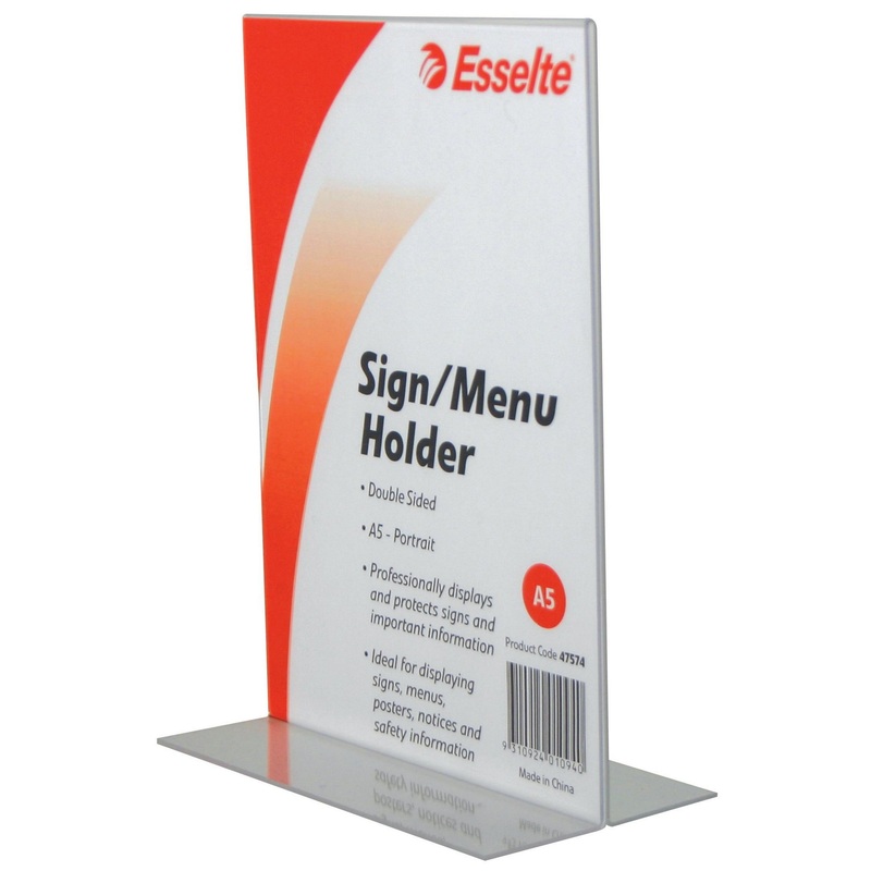 Esselte Sign/menu Holder 2 Sided A5