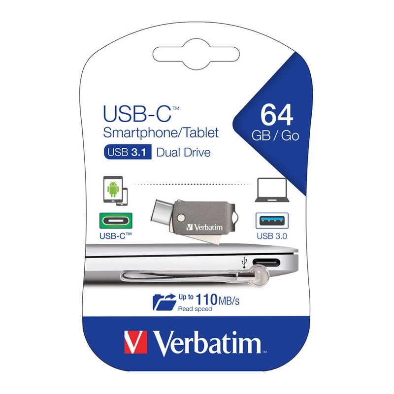 Verbatim On The Go 3.1 64GB USB-C  Drive