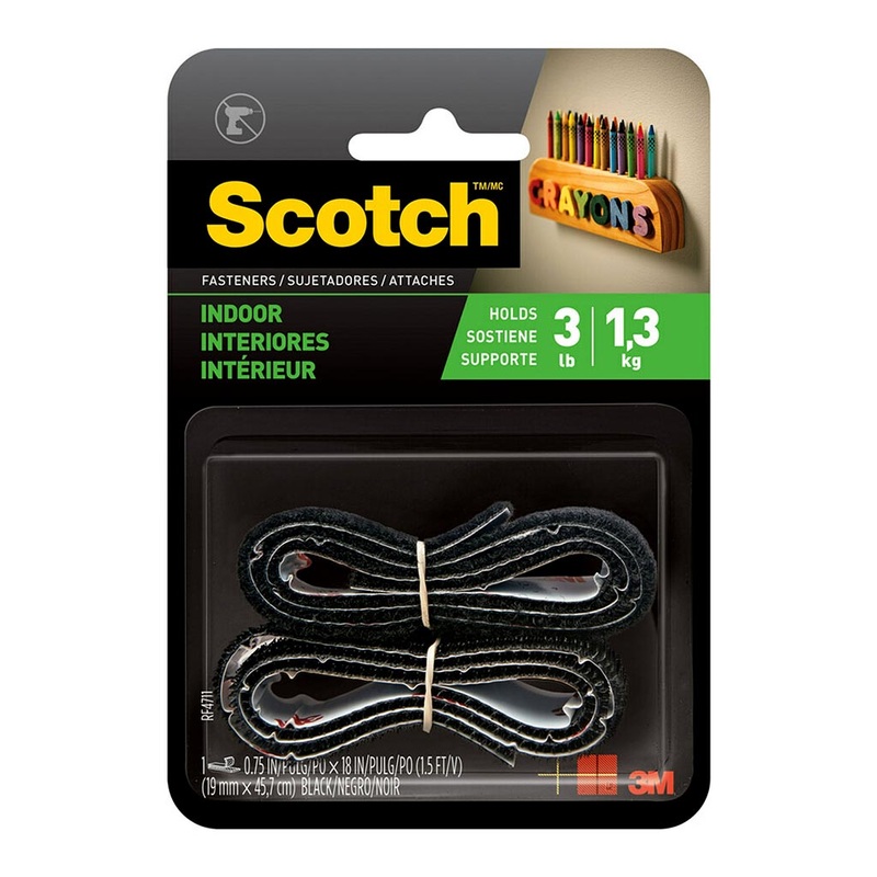 Scotch 12.7mmx4.57m Black Indoor Fastener