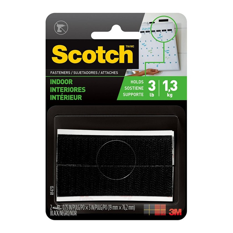 Scotch 19mmx76mm Black Indoor Fastener Pack of 4