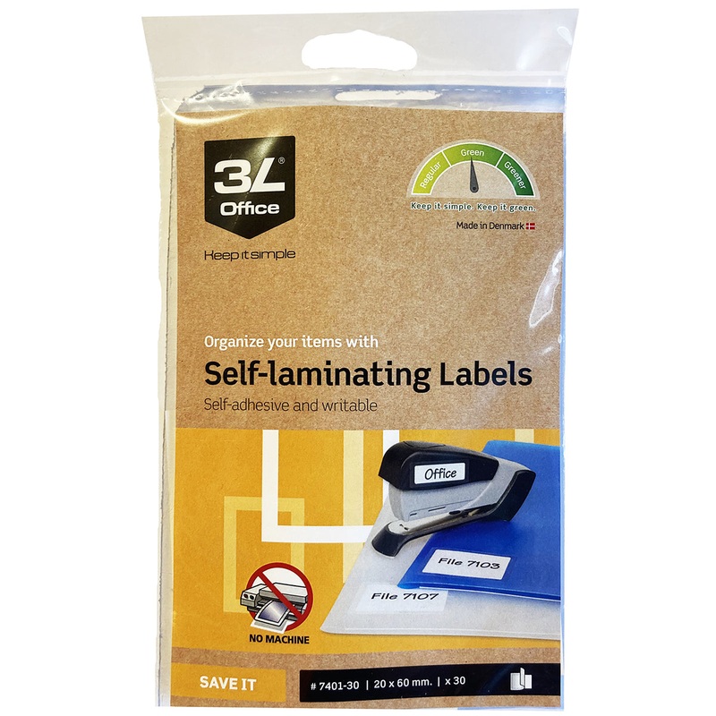 3L Self Laminating Labels 20x60mm 5up 6 Sheets – Pack Of 30