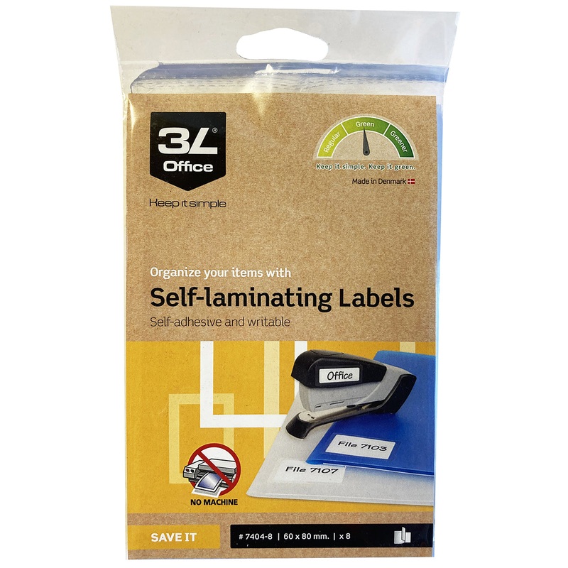 3L Self Laminating Labels 60x80mm 2up 4 Sheets – Pack Of 8