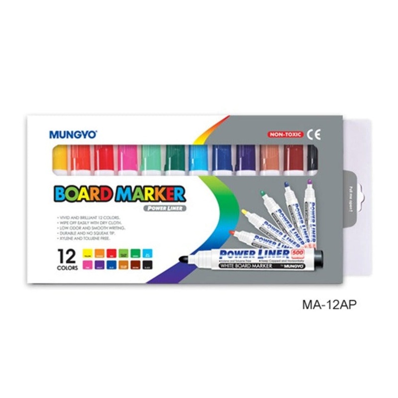 Mungyo Whiteboard Round Marker – Set Of 12