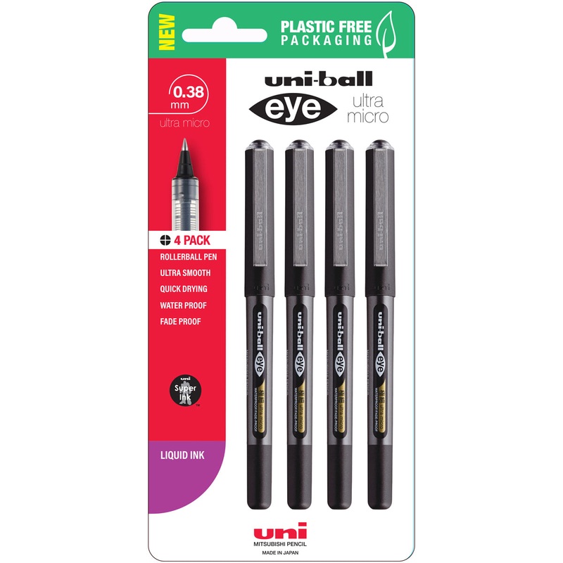 Uni Eye 0.38mm Ultra Micro Capped Pens Set of 4