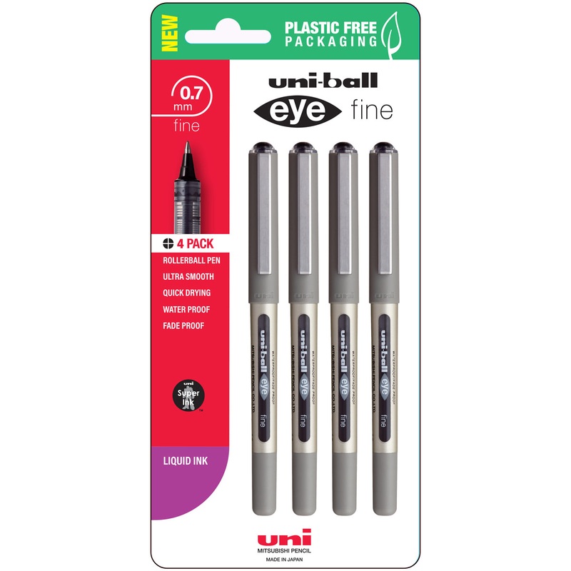 Uni Eye 0.7mm Fine Capped Pens Set of 4