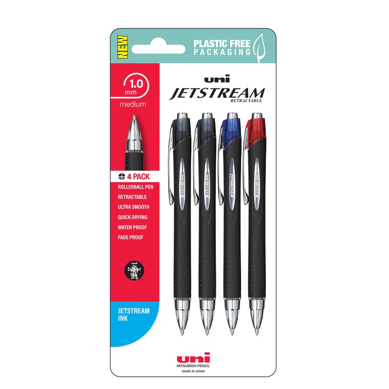 Uni Jetstream 1.0mm Medium Retractable Pens Assorted Set of 4