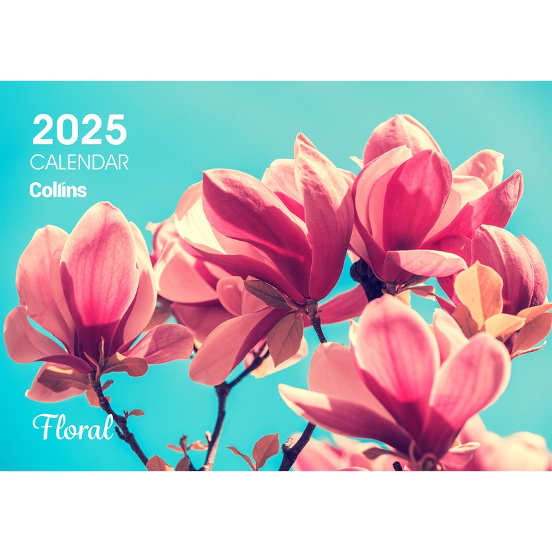Collins A4 NZ Floral Wall Calendar