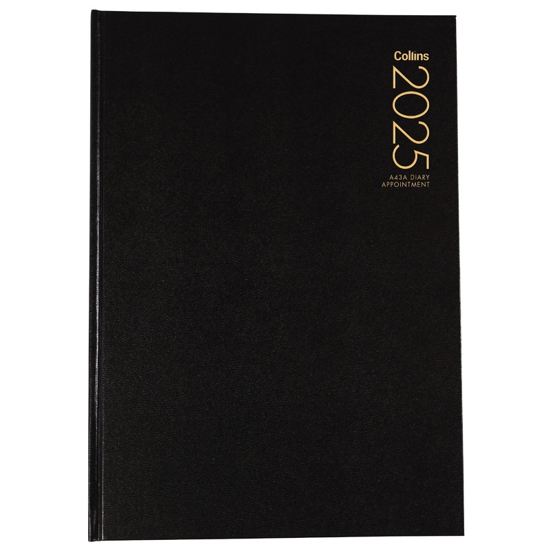 Collins A43A Black Appointment Diary