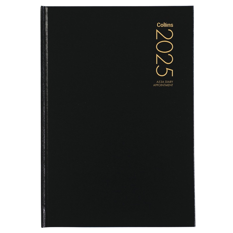 Collins A53A Black Appointment Diary