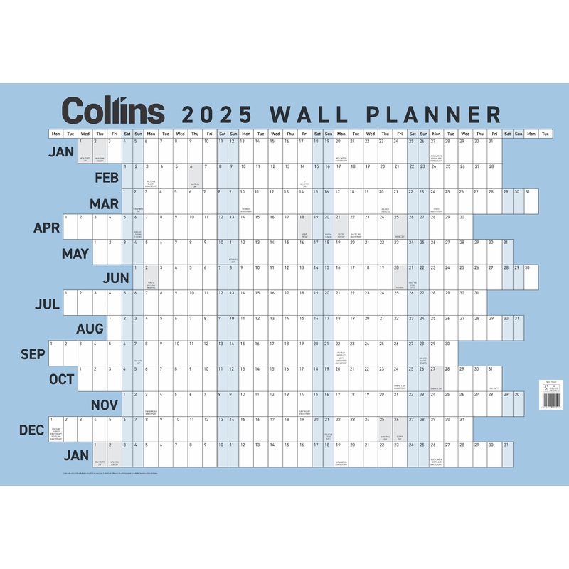 Collins Large 700x990mm Unlaminated Wallplanner