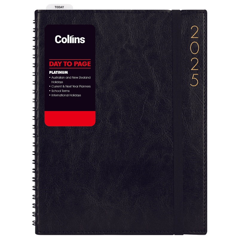Collins Platinum A41 Day To Page Black Wiro Diary