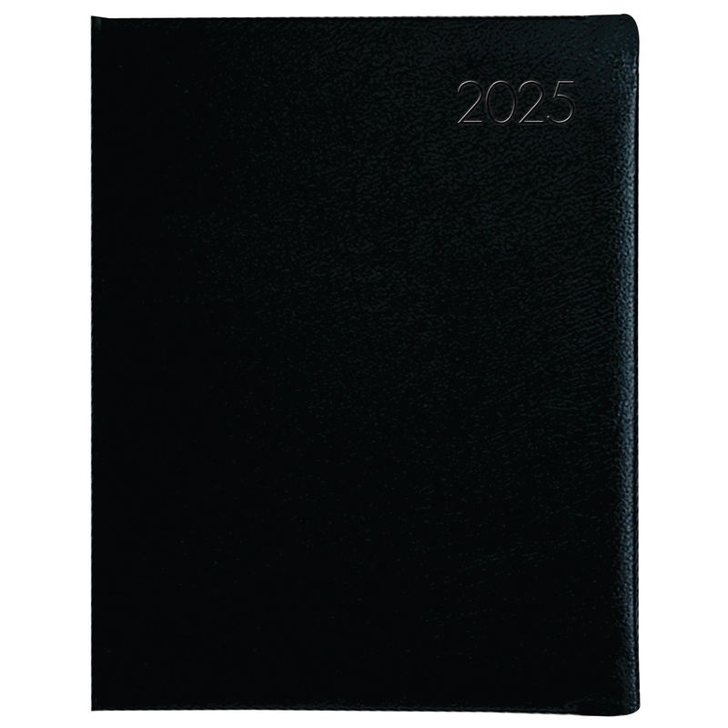 Collins Portfolio Day To Page Wiro Tabbed Black Diary