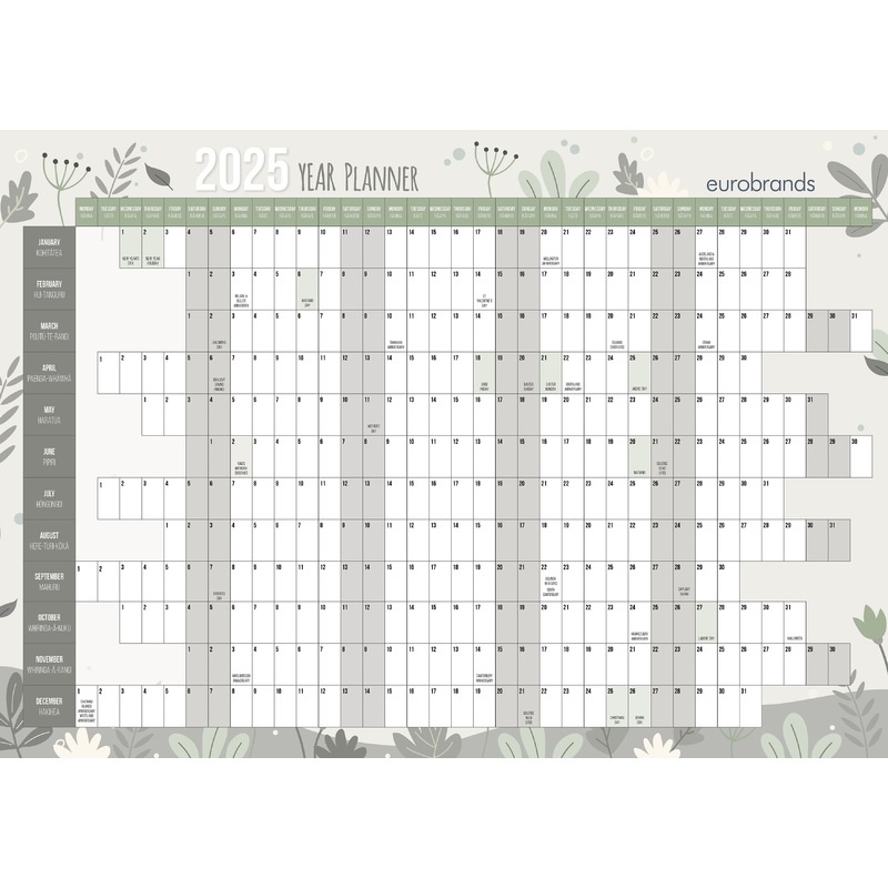 Eurobrands Designer Unlaminated Odd Year Wallplanner