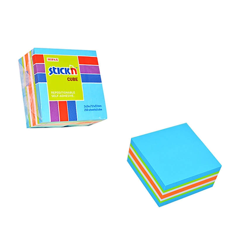 Stick’n 51x51mm 250 Sheets Neon & Pastel Mix Note Cubes