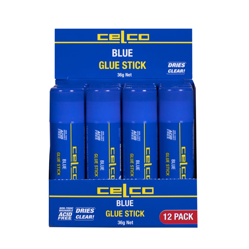 Celco 36g Blue Glue Sticks Pack Of 12