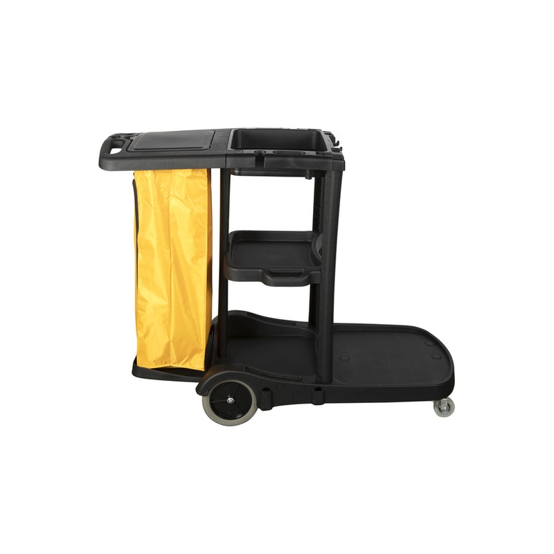 Cleanlink Janitor’s Trolley 3 Tier Black
