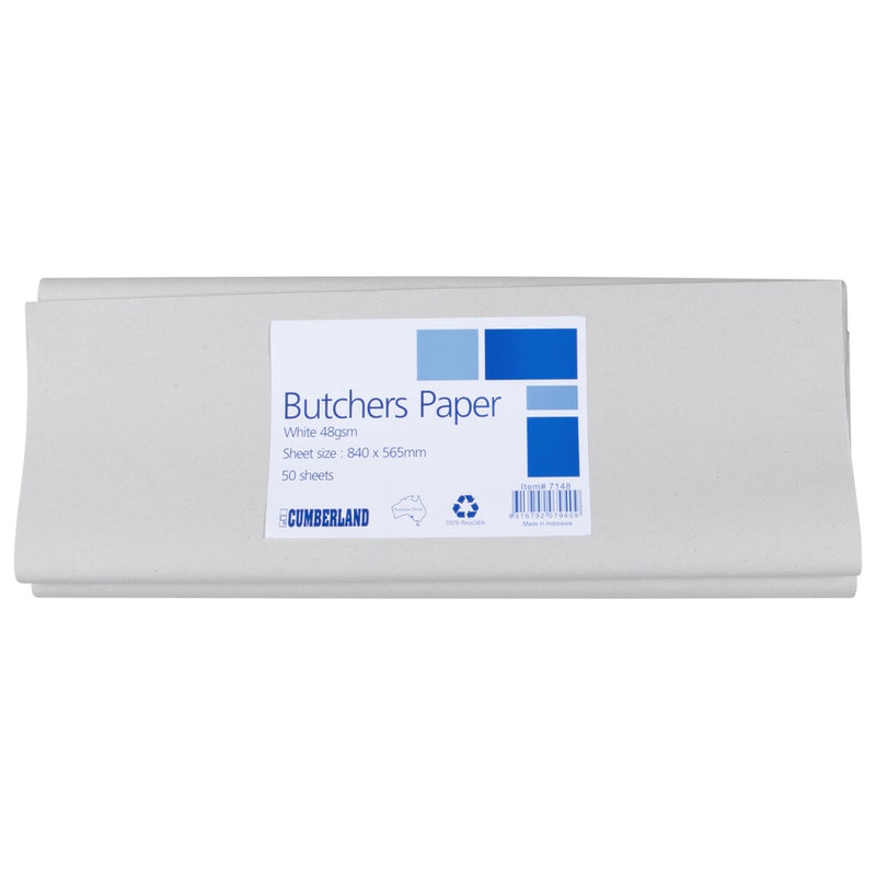Cumberland Butchers Paper 48gsm 565 X 840mm White – Pack Of 50 Sheets