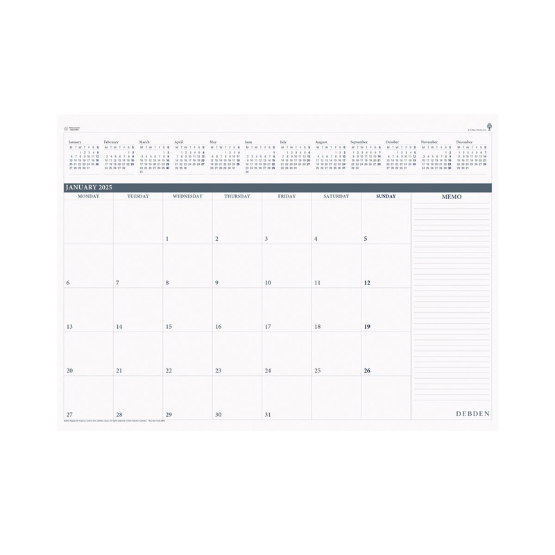 Debden 382×540 Month to View Desktop 2025 Planner Refill