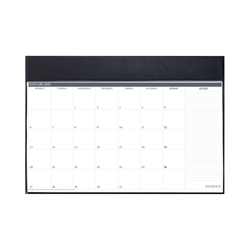 Debden 382x540mm Month to View PVC 2025 Desktop Planner