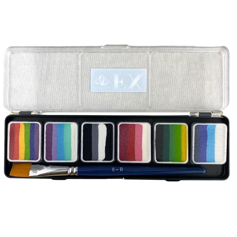 Diamond FX Face Paint | 6 x 6gr Split Cake Palette – Matte Colors – SHINE ( New Version)