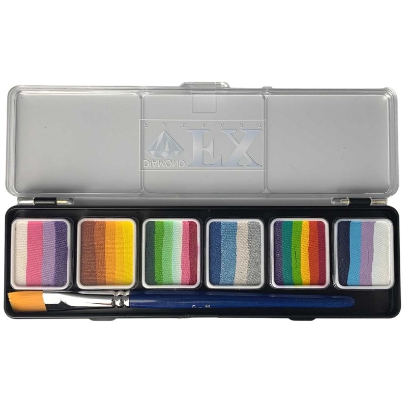 Diamond FX Face Paint | 6 x 6gr Split Cake Palette – Matte / Metallic Colors- SPARKLE