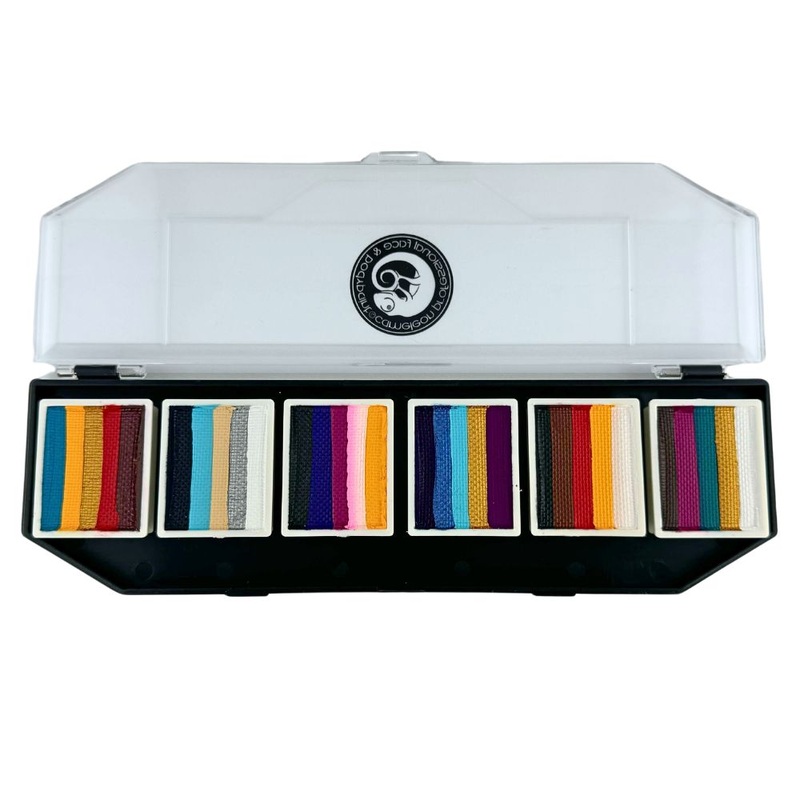 Cameleon Face Paint  | Split Cake Colorblock Palette – Grown Up Glitz 2 – 6 x 10gr