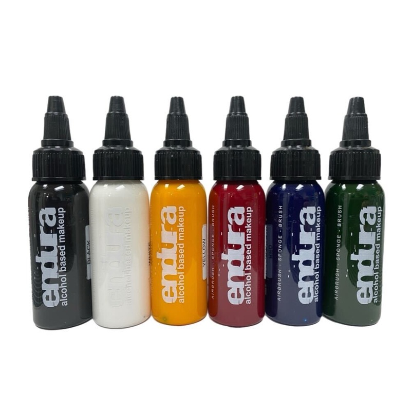 Endura Alcohol-Based Airbrush Body Paint – 6 Color Primary Kit – 1oz Bottles
