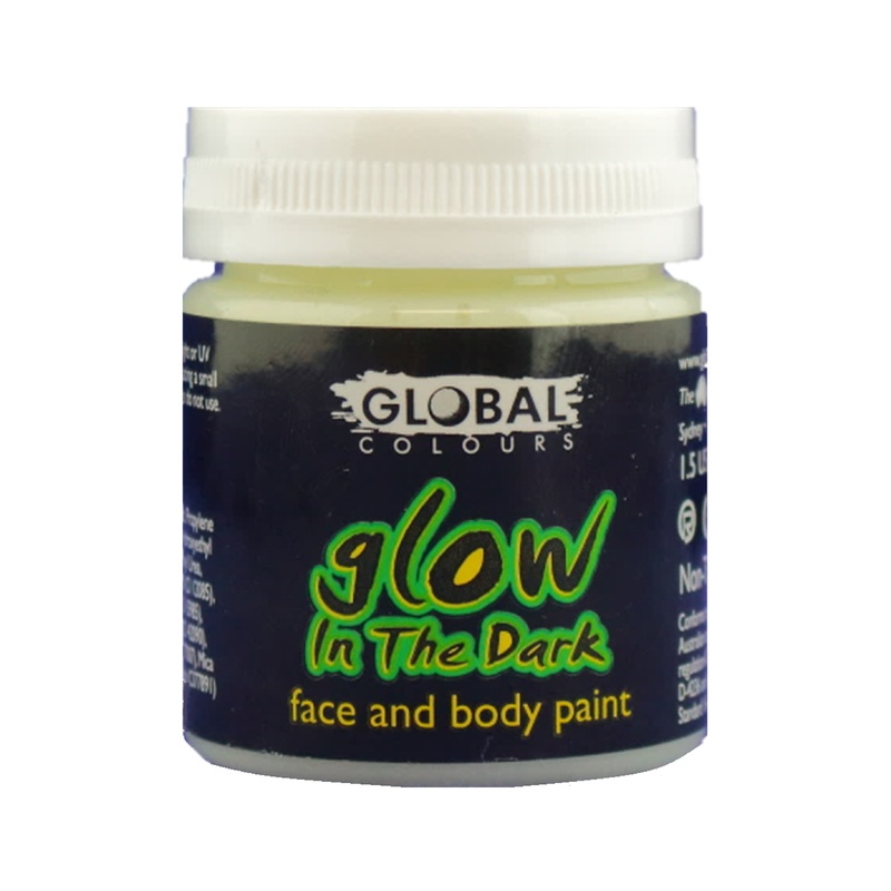Global Body Art Face Paint – Liquid Glow In The Dark 45ml – DISCONTINUED