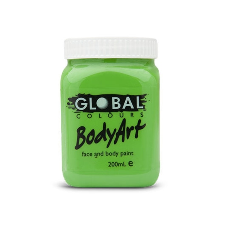 Global Body Art Face Paint – Liquid Green Light 200ml