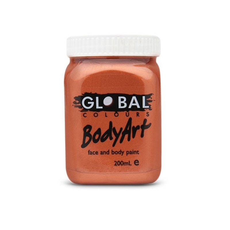 Global Body Art Face Paint – Liquid Metallic Copper 200ml