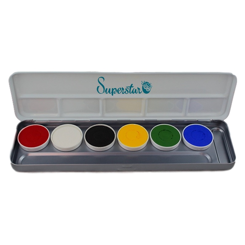 Superstar Face Paint | Aqua Face and Body Painting Palette – 6 BRIGHT Colours