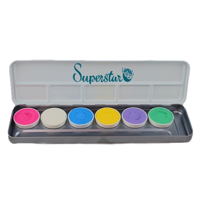 Superstar Face Paint | Aqua Face and BodyPainting Palette – 6 PASTEL colours