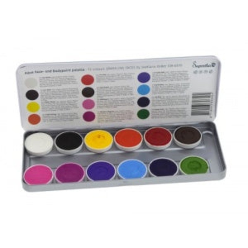 Superstar Face Paint | Face Painting Palette – 12 Color Sparkling Faces Palette by Svetlana Keller